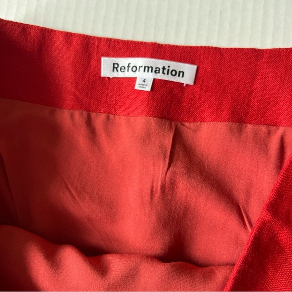 Reformation 4 Grace 100% Linen Two Piece Top Skirt Sundried Tomato Red EXCELLENT - Picture 16 of 16